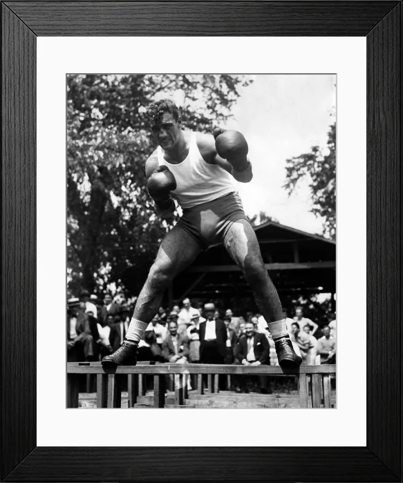 Framed Print : Primo Carnera at his training camp in Pompton Lakes, NJ, June 05, 1934.. Courtesy: CSU Archives / Everett Collection Framed Print : Primo Carnera at his training camp in Pompton Lakes, NJ, June 05, 1934.. Courtesy: CSU Archives / Everett Collection