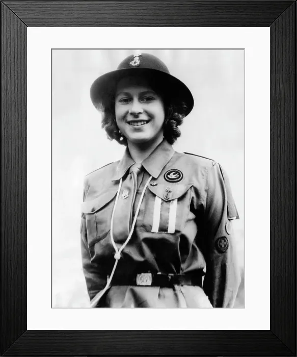 Framed Print : Princess Elizabeth, (the future Queen Elizabeth II), in her Girl Guide uniform, c. 1942.. Courtesy: CSU Archives  /  Everett Collection