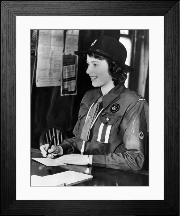 Framed Print : Princess Elizabeth, (the future Queen Elizabeth II), in her Girl Guide uniform, c. 1942.. Courtesy: CSU Archives  /  Everett Collection