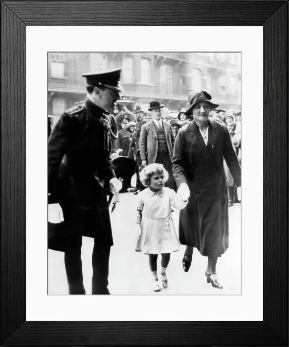 Framed Print : Princess Elizabeth (center), (the future Queen Elizabeth II), with her nurse (foreground, right), attending the opening of the Royal Tournament in London, England, c. 1930 Framed Print : Princess Elizabeth (center), (the future Queen Elizabeth II), with her nurse (foreground, right), attending the opening of the Royal Tournament in London, England, c. 1930