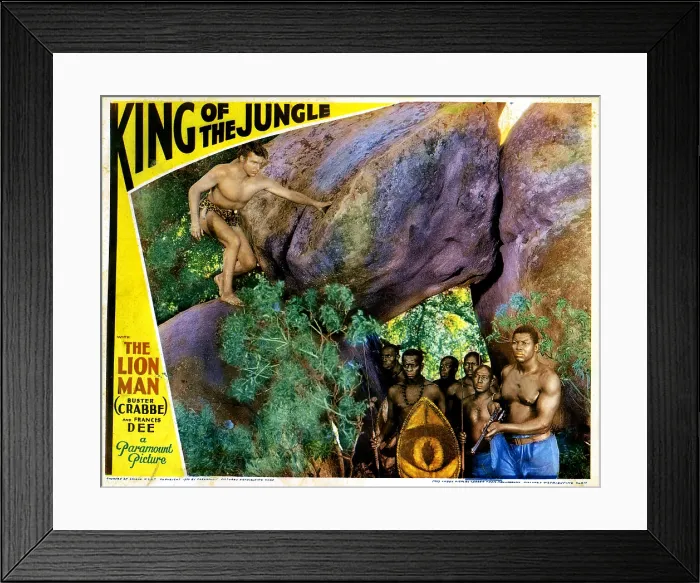 Framed Print : KING OF THE JUNGLE, Buster Crabbe, (upper left), 1933