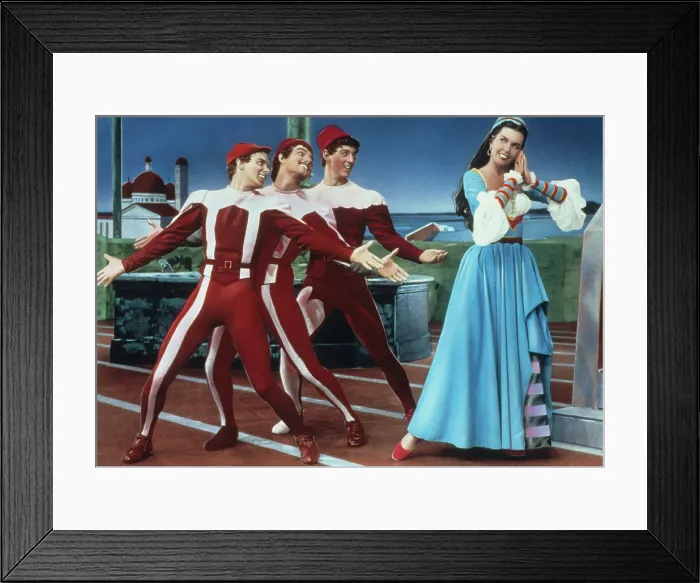 Framed Print : KISS ME KATE, Bob Fosse, Tommy Rall, Bobby Van, Ann Miller, 1953