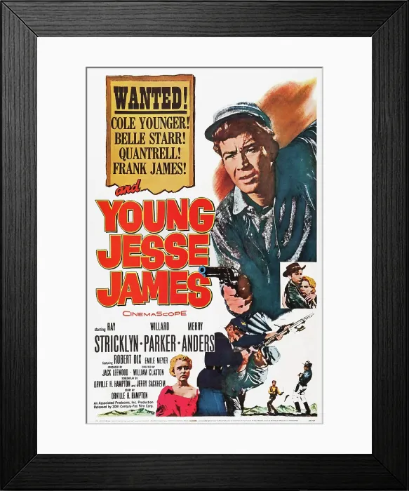 Framed Print : YOUNG JESSE JAMES, from top: Ray Stricklyn, center: from left: Ray Stricklyn, Merry Anders, bottom left: merry Anders, 1960