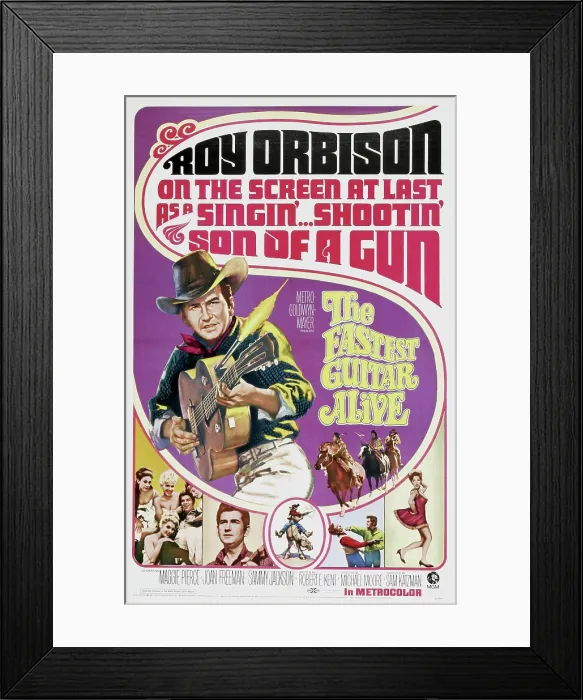 Framed Print : THE FASTEST GUITAR ALIVE, US poster art, Roy Orbison, 1967 Framed Print : THE FASTEST GUITAR ALIVE, US poster art, Roy Orbison, 1967