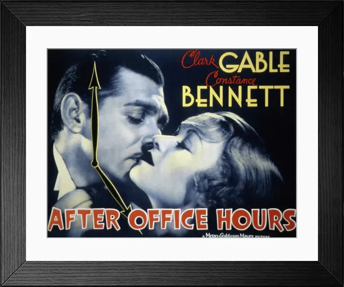 Framed Print : AFTER OFFICE HOURS, Clark Gable, Constance Bennett, 1935