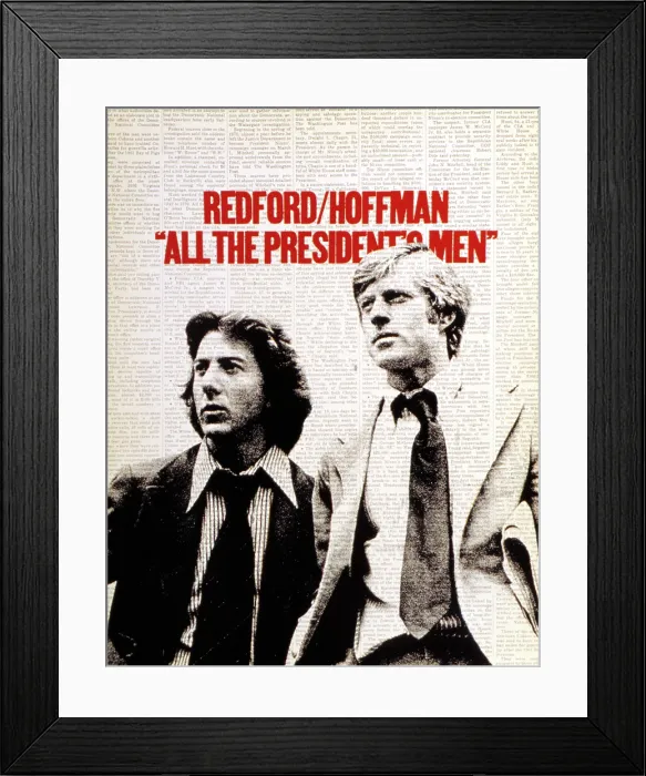 Framed Print : ALL THE PRESIDENT'S MEN, Dustin Hoffman, Robert Redford, 1976 Framed Print : ALL THE PRESIDENT'S MEN, Dustin Hoffman, Robert Redford, 1976