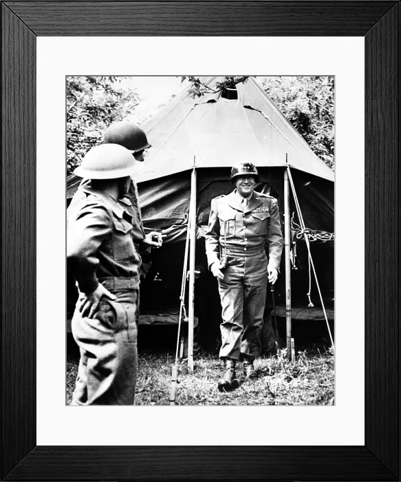Framed Print : Lt. General George S. Patton Jr. as he leaves Headquarters, 1944. Courtesy: CSU Archives  /  Everett Collection