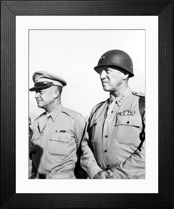 Framed Print : General Dwight Eisenhower, General George Patton, c. 1940's.. Courtesy: CSU Archives  /  Everett Collection