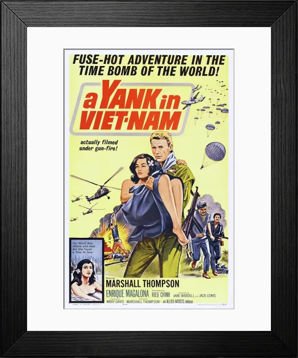 Framed Print : A YANK IN VIET-NAM, US poster art, right: Marshall Thompson, 1964