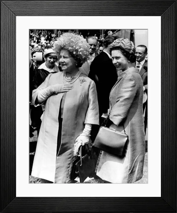 Framed Print : Queen Elizabeth (the Queen Mother), Queen Elizabeth II, at the Epsom Derby in Epsom, England, May 29, 1968.. Courtesy: CSU Archives  /  Everett Collection