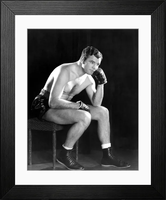 Framed Print : James Braddock in promotional photo for N.B.C. Blue Network radio show in which he is featured, November 30, 1936