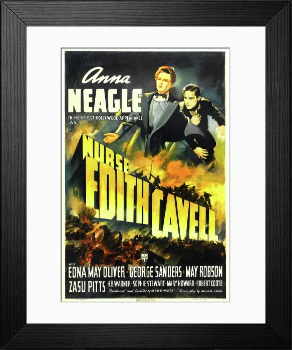 Framed Print : NURSE EDITH CAVELL, US poster art, from left: Anna Neagle, Jimmy Butler, 1939