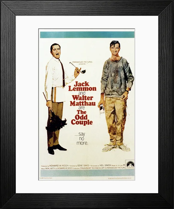 Framed Print : THE ODD COUPLE, Jack Lemmon, Walter Matthau, 1968 Framed Print : THE ODD COUPLE, Jack Lemmon, Walter Matthau, 1968