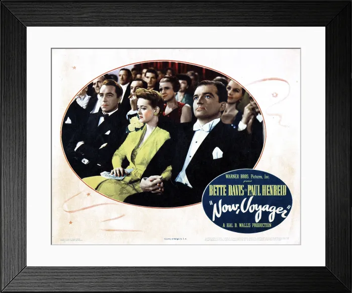 Framed Print : NOW, VOYAGER, from left, Paul Henreid, Bette Davis, John Loder, 1942