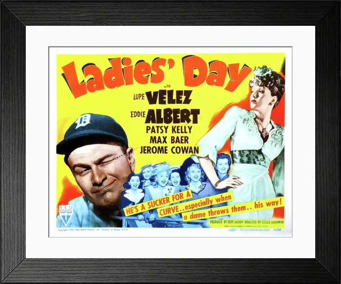 Framed Print : LADIES DAY, Eddie Albert, Patsy Kelly, (center left), Lupe Velez, 1943