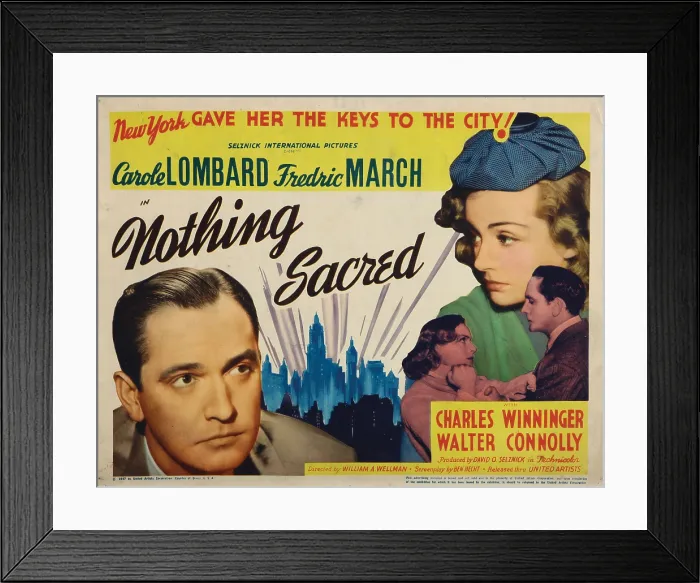 Framed Print : NOTHING SACRED, Fredric March, Carole Lombard, 1937