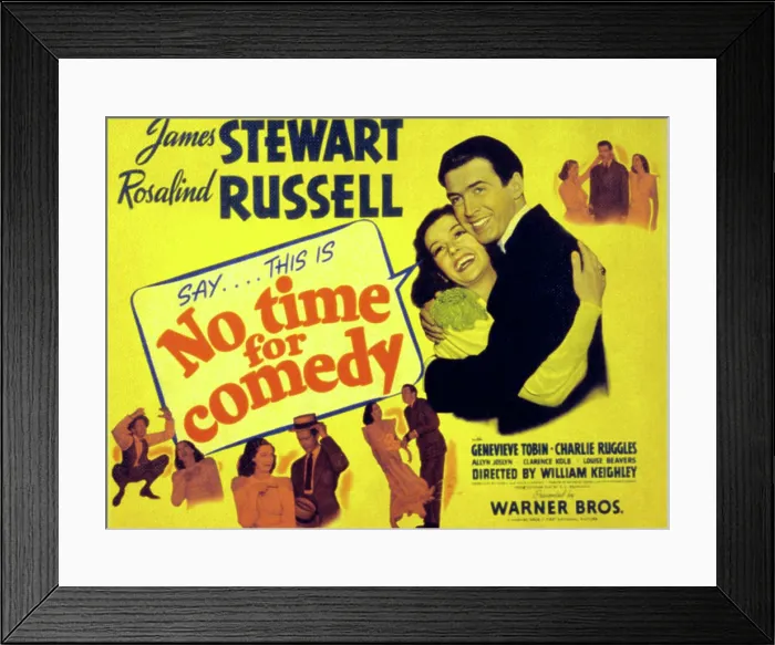 Framed Print : NO TIME FOR COMEDY, Rosalind Russell, James Stewart, 1940