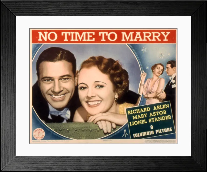 Framed Print : NO TIME TO MARRY, Richard Arlen, Mary Astor, 1938 Framed Print : NO TIME TO MARRY, Richard Arlen, Mary Astor, 1938