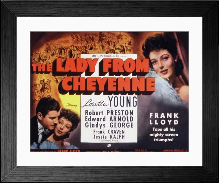 Framed Print : THE LADY FROM CHEYENNE, Robert Preston, Loretta Young, 1941