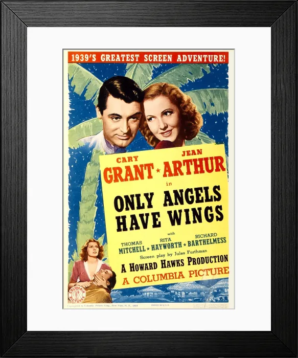 Framed Print : ONLY ANGELS HAVE WINGS, Cary Grant, Jean Arthur, 1939 Framed Print : ONLY ANGELS HAVE WINGS, Cary Grant, Jean Arthur, 1939