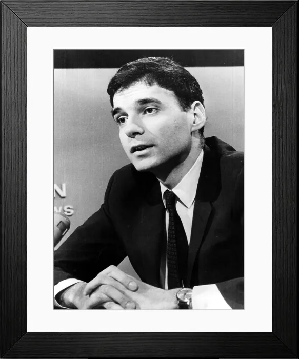 Framed Print : Ralph Nader criticizing the Nixon Administration's air pollution laws, during an interview on FACE THE NATION, 2 / 15 / 1970. CSU Archives / Everett Collection