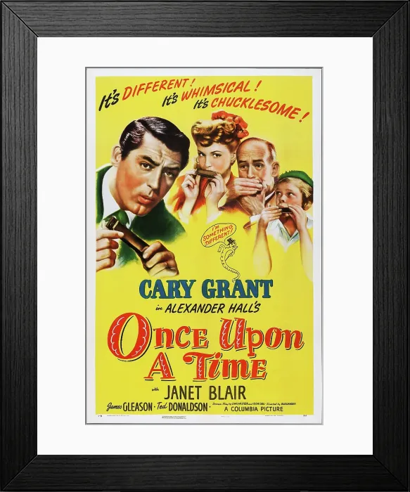 Framed Print : ONCE UPON A TIME, US poster art, from left: Cary Grant, Janet Blair, James Gleason, Ted Donaldson, 1944 Framed Print : ONCE UPON A TIME, US poster art, from left: Cary Grant, Janet Blair, James Gleason, Ted Donaldson, 1944