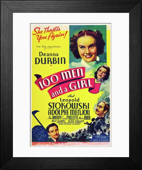 Framed Print : ONE HUNDRED MEN AND A GIRL, Deanna Durbin, Alice Brady, Mischa Auer, Adolphe Menjou, 1937 Framed Print : ONE HUNDRED MEN AND A GIRL, Deanna Durbin, Alice Brady, Mischa Auer, Adolphe Menjou, 1937