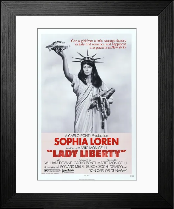 Framed Print : LADY LIBERTY, (aka LA MORTADELLA), US poster art, Sophia Loren, 1971