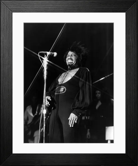 Framed Print : James Brown, performing, 1974. Courtesy: CSU Archives / Everett Collection Framed Print : James Brown, performing, 1974. Courtesy: CSU Archives / Everett Collection