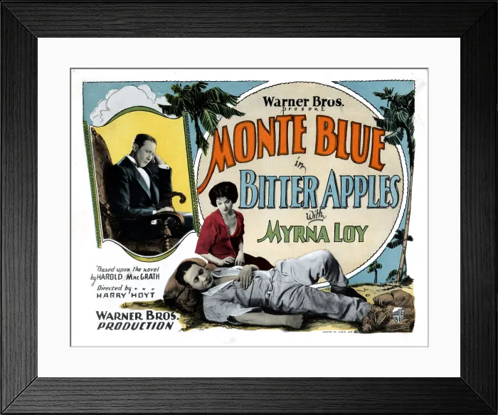Framed Print : BITTER APPLES, Monte Blue, (left and front), Myrna Loy, 1927