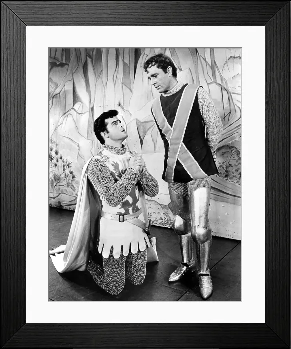 Framed Print : Robert Goulet and Richard Burton in the stage production of CAMELOT in the early 1960s. Courtesy: CSU Archives  /  Everett Collection