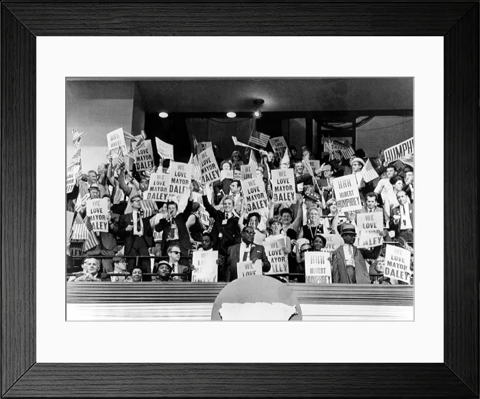 Framed Print : Richard J. Daley supporters, National Democratic Convention, Chicago, IL, 08-29-1968.. Courtesy: CSU Archives  /  Everett Collection