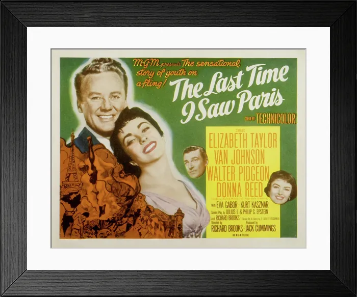 Framed Print : LAST TIME I SAW PARIS, Van Johnson, Elizabeth Taylor, Walter Pidgeon, Donna Reed, 1954 Framed Print : LAST TIME I SAW PARIS, Van Johnson, Elizabeth Taylor, Walter Pidgeon, Donna Reed, 1954
