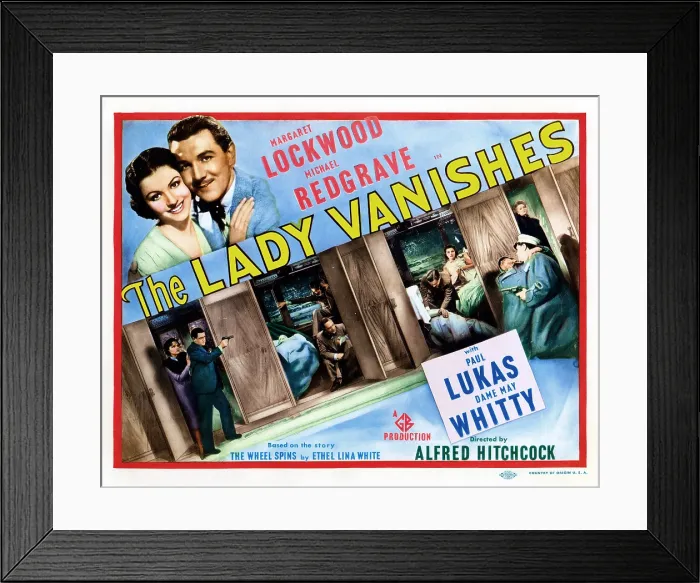 Framed Print : THE LADY VANISHES, US lobbycard, Margaret Lockwood, Michael Redgrave, Linden Travers, Naughton Wayne, Basil Radford, 1938