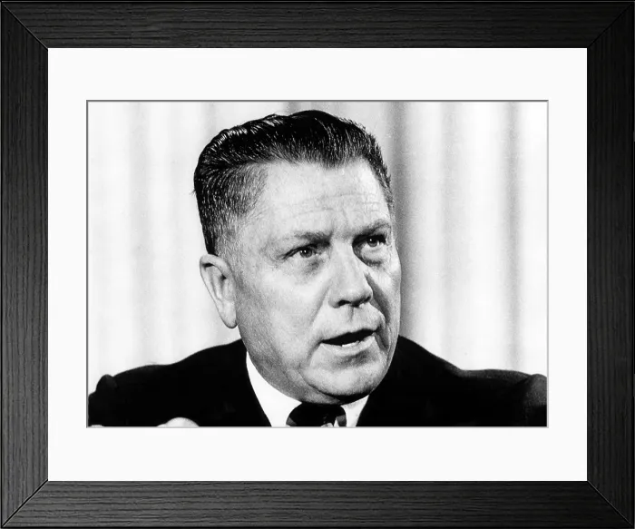 Framed Print : Former Teamster boss, Jimmy Hoffa, at a news conference, April 28, 1971. 7, 1967. Courtesy: CSU Archives / Everett Collection