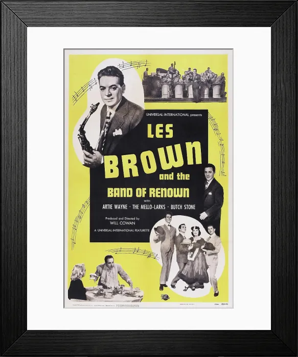Framed Print : LES BROWN AND HIS BAND OF RENOWN, U.S. poster, Les Brown (top left), 1949 Framed Print : LES BROWN AND HIS BAND OF RENOWN, U.S. poster, Les Brown (top left), 1949