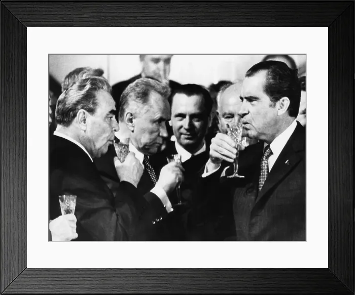 Framed Print : Soviet General Leonid Brezhnev, Soviet Premier Alexey Kosygin, U.S