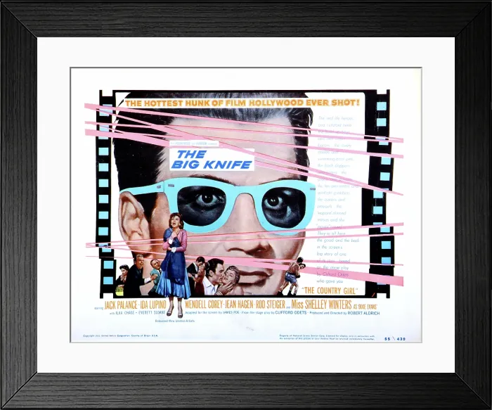 Framed Print : THE BIG KNIFE, Jack Palance, Ida Lupino, Wendell Corey, lobby card poster art, 1955