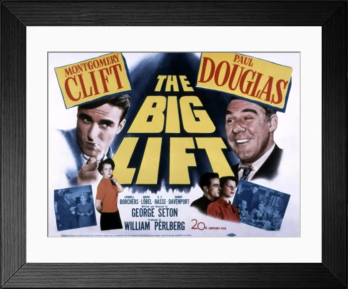 Framed Print : THE BIG LIFT, US lobbycard, top, from left: Montgomery Clift, Paul Douglas, 1950. TM & Copyright 20th Century Fox Film Corp. All rights reserved / Courtesy: Everett Collection Framed Print : THE BIG LIFT, US lobbycard, top, from left: Montgomery Clift, Paul Douglas, 1950. TM & Copyright 20th Century Fox Film Corp. All rights reserved / Courtesy: Everett Collection