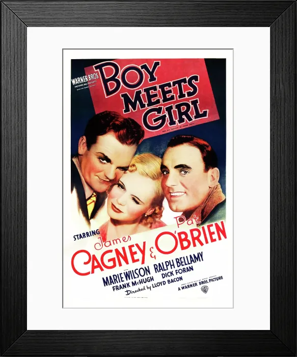 Framed Print : BOY MEETS GIRL, US poster art, James Cagney, Marie Wilson, Pat O'Brien, 1938