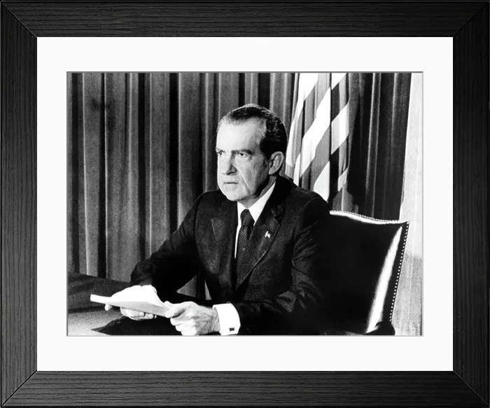 Framed Print : President Richard Nixon announcing his resignation, 08 / 08 / 74. Courtesy: CSU Archives  /  Everett Collection