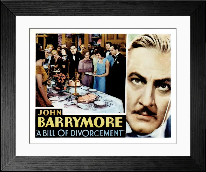 Framed Print : A BILL OF DIVORCEMENT, US lobbycard, John Barrymore, 1932 Framed Print : A BILL OF DIVORCEMENT, US lobbycard, John Barrymore, 1932