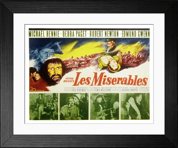 Framed Print : LES MISERABLES, Michael Rennie, Debra Paget, Edmund Gwenn, 1952, 20th Century Fox, TM & Copyright  /  Courtesy: Everett Collection