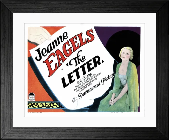 Framed Print : THE LETTER, Jeanne Eagels, 1929 Framed Print : THE LETTER, Jeanne Eagels, 1929