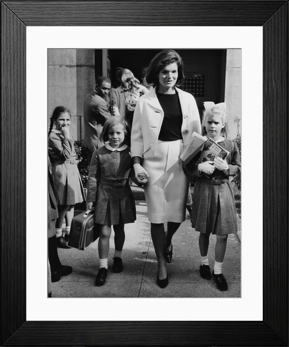 Framed Print : Caroline Kennedy (front left), Jacqueline Kennedy (center), Sydney Lawford, at the end of a school day on September 16, 1964. Courtesy: CSU Archives / Everett Collection Framed Print : Caroline Kennedy (front left), Jacqueline Kennedy (center), Sydney Lawford, at the end of a school day on September 16, 1964. Courtesy: CSU Archives / Everett Collection