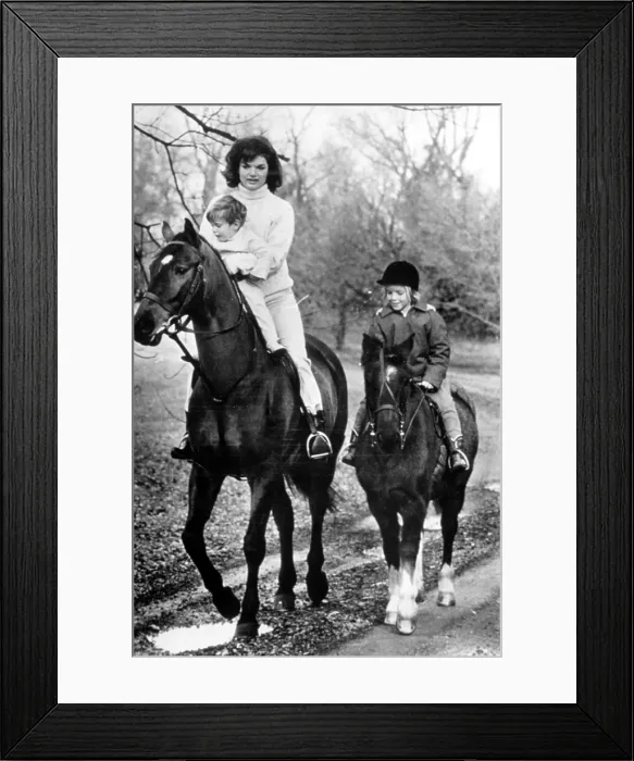 Framed Print : Jacqueline Kennedy, John F. Kennedy, Jr. Caroline Kennedy, 4 / 19 / 63. Courtesy: CSU Archives  /  Everett Collection