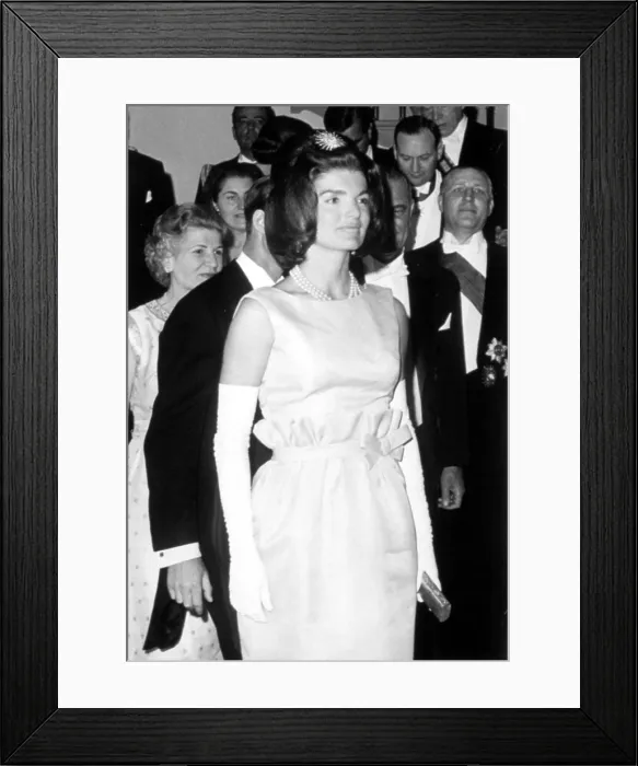 Framed Print : JACQUELINE KENNEDY at a dinner to honor the Grand Duchess Charlotte of Luxembourg.. Courtesy: CSU Archives  /  Everett Collection