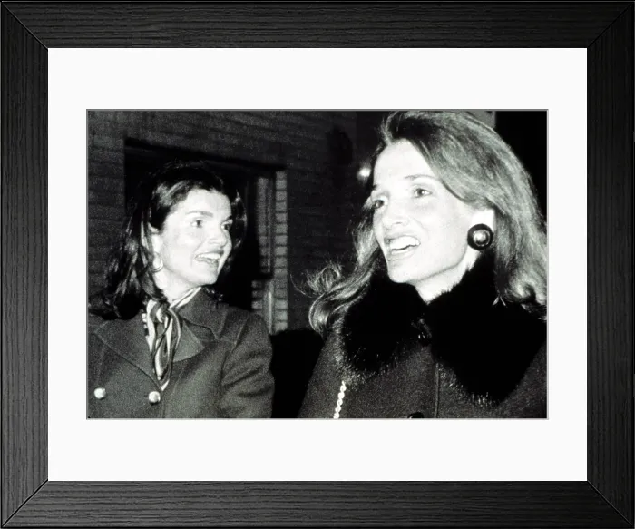 Framed Print : Jacqueline Kennedy Onassis and her sister Lee Radziwill in 1975