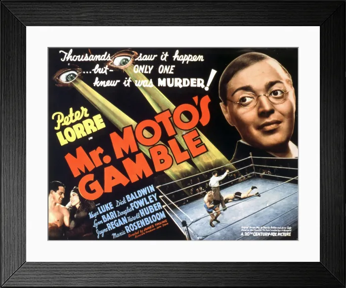 Framed Print : MR. MOTO'S GAMBLE, Peter Lorre, 1938, 20th Century Fox, TM & Copyright  /  Courtesy: Everett Collection