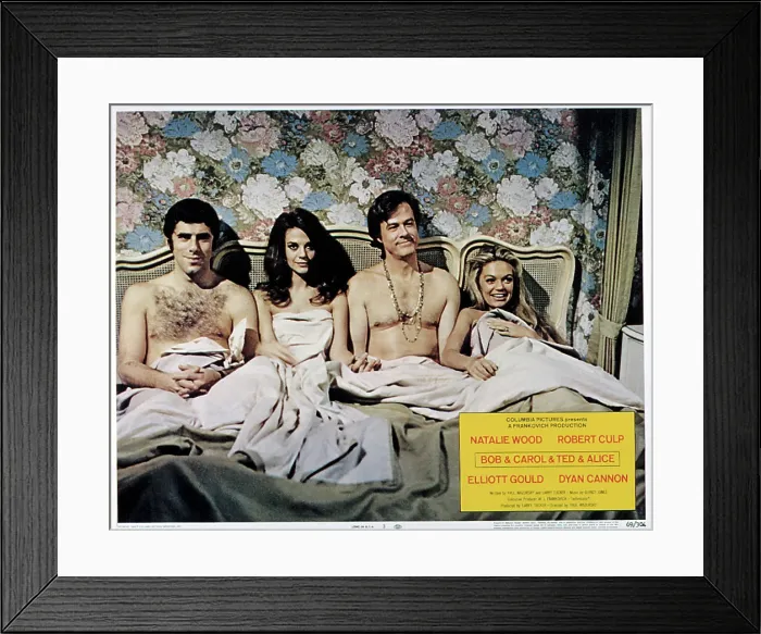 Framed Print : BOB & CAROL & TED & ALICE, Elliott Gould, Natalie Wood, Robert Culp, Dyan Cannon, poster art, 1969 Framed Print : BOB & CAROL & TED & ALICE, Elliott Gould, Natalie Wood, Robert Culp, Dyan Cannon, poster art, 1969